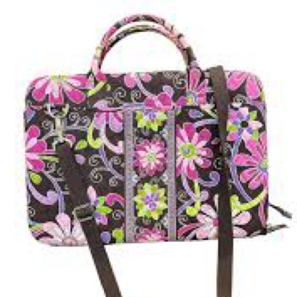 NWT Vera Bradley Vintage Laptop Portfolio Purple Punch Floral Bag Crossbody Y2K - Picture 9 of 9